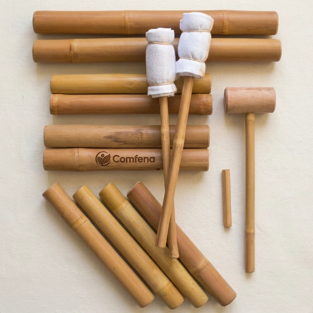Bamboo Wood Massage Tools — 14-Piece Set